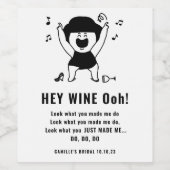 楽しい&おしゃれな黒人女性が踊るワインラベル ワインラベル (シングルラベル)