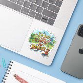 楽しい お休み時間のためだけにここにいる 遊び場 学校 シール (ノートパソコンとiPhone)