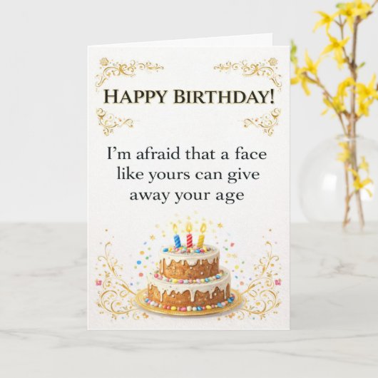 楽しい お誕生日おめでとうございます カード (黄色い花)