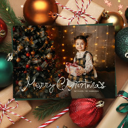 楽しい かわいい メリークリスマス 幻想的な スクリプト 写真 シーズンカード