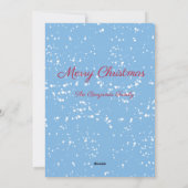 楽しい かわいい メリークリスマス 雪のホリデーカード シーズンカード (裏面)