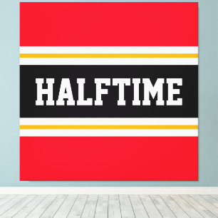 楽しい アスレチック 明るい 赤 黒 HALFTIME ストライプ キャンバスプリント