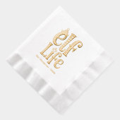 楽しい"エルフライフ"クリスマスホリデーパーティー 箔ナプキン (右)