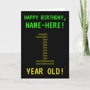 楽しい、オタクな「1歳誕生日」バースデーカード カード