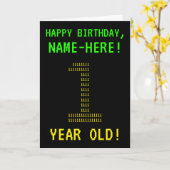 楽しい、オタクな「1歳誕生日」バースデーカード カード (黄色い花)