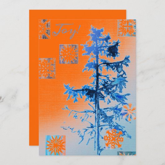 楽しい! オレンジ色の季節のカード シーズンカード (正面/裏面)