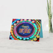 楽しい カラフルな誕生日 お祝い 現代的で楽しい カード (正面)