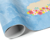 楽しい カラフルな ラマ アルパカ おしゃれ 人気 ラッピングペーパー (ロールコーナー)