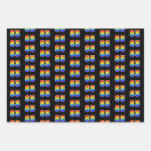 楽しい カラフルな レインボースペクトラムパターン85 イベント # ラッピングペーパーシート (正面)