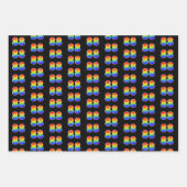 楽しい カラフルな レインボースペクトラムパターン88イベント # ラッピングペーパーシート (正面)