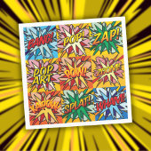 楽しい カラフルな 現代の タイポグラフィー コミックブック スタンダードカクテルナプキン