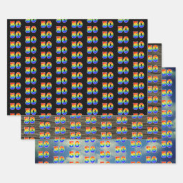 楽しい、カラフルな、虹のスペクトルパターン50イベント# ラッピングペーパーシート