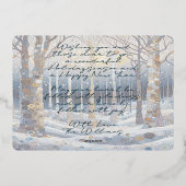 楽しい カラフル アブストラクト ウィンター ワンダーランド アート ゴールド 箔シーズンカード (裏面)