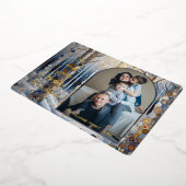 楽しい カラフル アブストラクト ウィンター ワンダーランド アート ゴールド 箔シーズンカード (回転した状態)