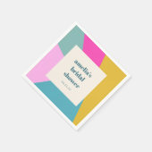 楽しい カラフル 幾何学 ユニーク オーダーメイド ブライズシャワー スタンダードカクテルナプキン (角)