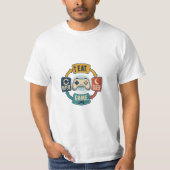 楽しい ゲーム三昧 睡眠 食べる Tシャツ (正面)