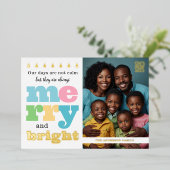 楽しい ゴールド レトロ フラット 明るくて楽しい 大家族 箔招待状 (立ち正面)