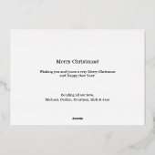 楽しい ゴールド レトロ フラット 明るくて楽しい 大家族 箔招待状 (裏面)