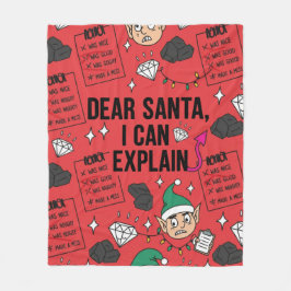楽しい 「サンタさん、説明できます」いたずらなクリスマス フリースブランケット