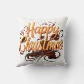 楽しい「ハッピークリスマス」枕：フェスティバル株式会社 クッション (裏面)