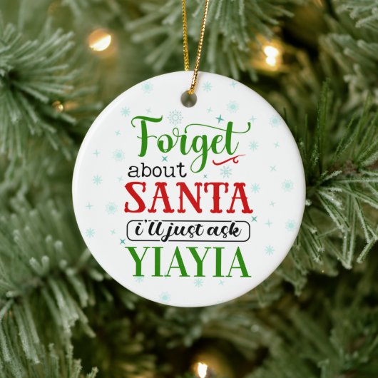 楽しい ババにサンタのことを聞くよ クリスマスオーナメント (ツリー)
