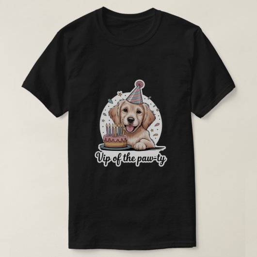 楽しい「パーティーのVIP」犬の誕生日 Tシャツ (デザイン正面)