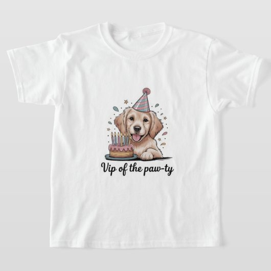 楽しい「パーティーのVIP」犬の誕生日 Tシャツ (レイダウン)