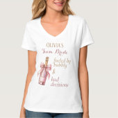 楽しい パーティー ピンク ゴールド チーム 花嫁 Tシャツ (正面)