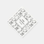 楽しい ファンキーな落書き おしゃれでかわいい ブライダルシャワー スタンダードカクテルナプキン (角)