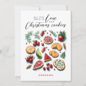 楽しい ファンシーな 赤と緑の クリスマス お菓子 水彩画 (正面)