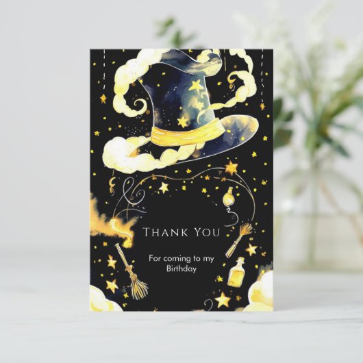楽しい ファンタジー マジック ウィザード 誕生日 サンキューカード (スタンド正面)