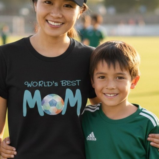 楽しい ブラック 世界一 サッカー ママ 母の日 Tシャツ