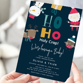 楽しい「ホーリークラップ」クリスマスベビーシャワー 招待状
