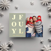 楽しい ミニマル フォト クリスマス ゴールド 箔シーズンカード