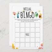 楽しい&モダンなカラフルカクテルビンゴゲームカード 招待状 (正面/裏面)