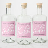 楽しい&モダンなピンクのハネムーン パーティー リキュールボトルラベル (ボトル)