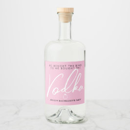 楽しい＆モダンなピンクのハネムーン パーティー リキュールボトルラベル