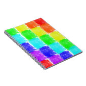 楽しい モダン カラフル クレヨン 色付き ブロック パターン ノートブック (右側)