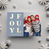 楽しい モダン シンプル フォト クリスマス ゴールド 箔シーズンカード
