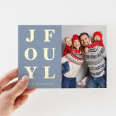 楽しい モダン シンプル フォト クリスマス ゴールド 箔シーズンカード