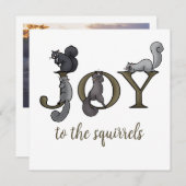 楽しい リスへの喜びの写真 シーズンカード (正面/裏面)