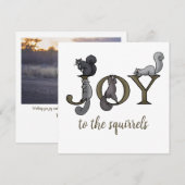 楽しい リスへの喜び フォト シーズンカード (正面/裏面)