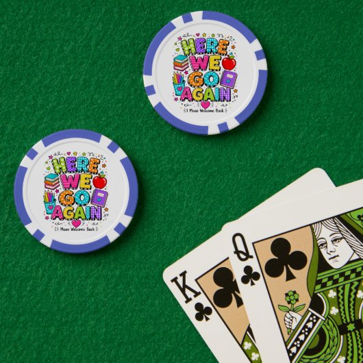 楽しい 再び始めましょう 学校に戻るということ ポーカーチップ (ポーカーテーブル (ダブル))