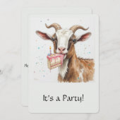 楽しい「古いヤギ」おっさん越えの誕生日招待状 招待状 (正面/裏面)