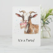 楽しい「古いヤギ」おっさん越えの誕生日招待状 招待状 (スタンド正面)