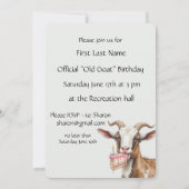 楽しい「古いヤギ」おっさん越えの誕生日招待状 招待状 (裏面)