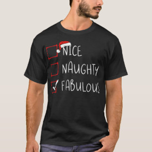 楽しい+悪い+素敵な クリスマス リスト サンタクロース Tシャツ