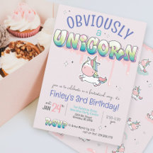 楽しい！明らかにユニコーンの虹の女の子の誕生日だ！