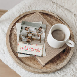 楽しい & 明るい コzyな冬のチェック柄の写真 シーズンカード