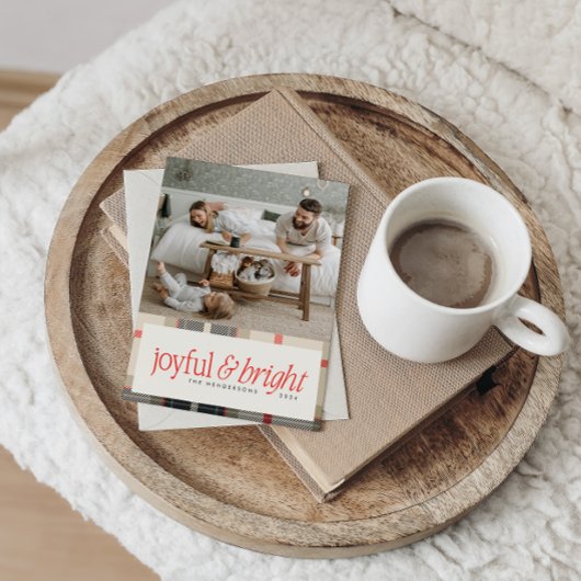 楽しい & 明るい コzyな冬のチェック柄の写真 シーズンカード